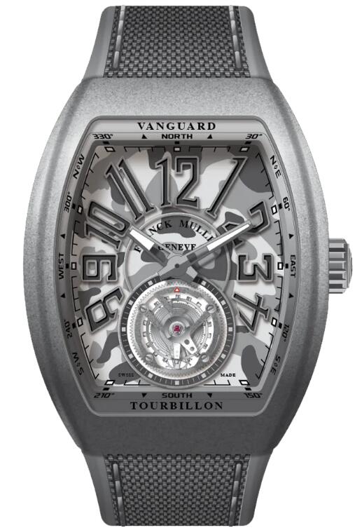 Buy Franck Muller Vanguard Titanium Case Camouflage Tourbillon - Grey Replica Watch for sale Cheap Price V 45 T CAMOU MC (TT) (CAM GR GR TT)